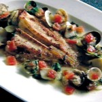 Pan-fried Dover Sole and Fricassee of Shellfish with Herb Jus