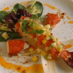 Warm Lobster Salad with Panache of Tropical Fruit and Citrus Vinaigrette
