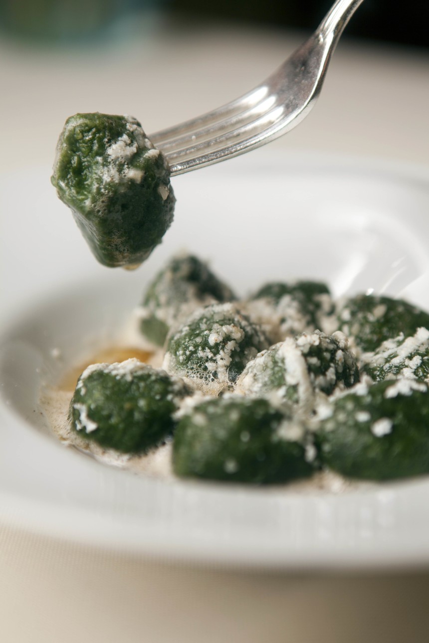 Spinach Gnocchi With Shaved Ricotta Salata and Brown Butter