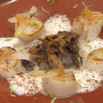 Scallops and Chanterelles with Endive