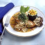Pan-roasted Snapper with Crabmeat and Roasted Garlic – Sun-dried Tomato Butter