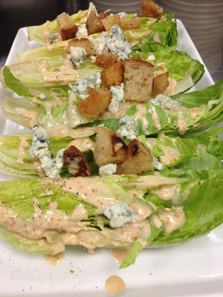 Werp Farm Romaine Wedge, Creamy Smoked Tomato and Blue Cheese Dressing, Croutons