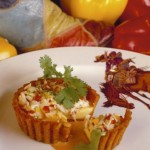 Tamale Tart with Roasted Garlic Custard and Crab Meat
