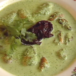 Cream of Cilantro Soup with Mussels