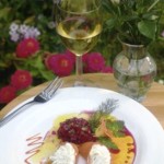 Pacific Smoked Salmon and Goat Cheese Cornets with Beet Salad
