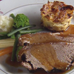Glazed Veal with Ham and Noodle Souffle ▶