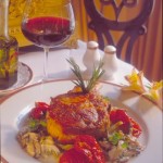 Veal Chop with Oven-dried Tomatoes and Wild Mushrooms & Braised Fennel
