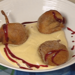 Fried Apple-Poppy Seed Beignets with Sabayon ▶