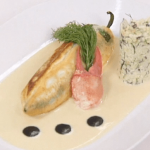 Lobster Relleno with Champagne Sauce and Fennel Salad ►
