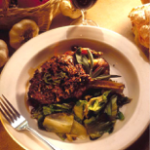 Veal Chops with Roasted New Potatoes and Escarole