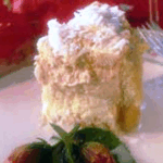 Papaya and Cheese Charlotte with Coconut-Vanilla Sauce