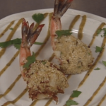 Benne Seed Shrimp and Crab Cakes with Cilantro-Peanut Sauce