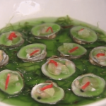 Steamed Whitewater Clams in Wasabi Broth with Fresh Key Lime