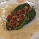Chilies with Wild Mushroom Stuffing and Shallot-Butter Sauce