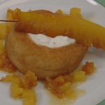 Rum Baba and Spiced Pineapple in Aged Rum Sauce