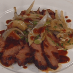 Ancho Chili-glazed Ostrich with Smoked Onion Relish