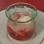 Soup of Strawberries with Champagne and Vanilla Cream