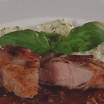 Saddle of Veal on Morel Sauce with Herbed Risotto