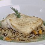 Glazed Turbot with Seven-grain Risotto and Herb Sauce