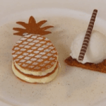 Pineapple Napoleon with Coconut Sherbet and Tahitian Vanilla Sauce