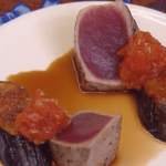 Ahi with Miso Eggplant and Tomato-Ginger Jam