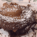 Chocolate Brownie Souffle with Bitter Chocolate Sabayon