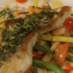 Seared Rockfish with Late Summer Beans, Tomatoes, Lemon, and Tarragon