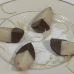 Chocolate-dipped Poached Pears