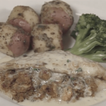 Panéed Catfish with Crayfish Stuffing in an Herb Butter Sauce