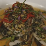 Herb-crusted Red Snapper with Pine Nut-Herb Sauce