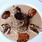 Pasta with Cream Truffle Sauce and Fresh Mushrooms