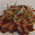 Ancho Chili Glazed Ostrich with Smoked Onion Relish